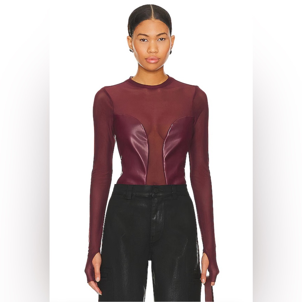 Cute burgundy mesh top